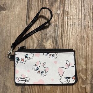 Disney Marie Cat Wristlet with Pink and White Design